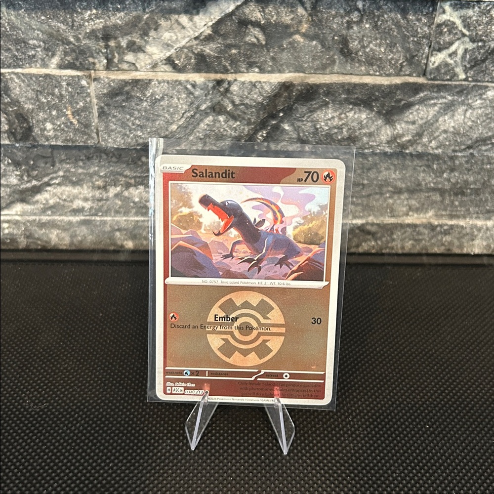 Pokémon Salandit 034/217 Reverse Holo Card from Ascended Heroes Set M/NM